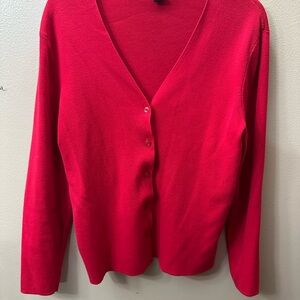 Women's Red Cardigan Sweater